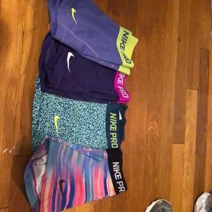 4 Pairs of Nike pro 3 inch spandex